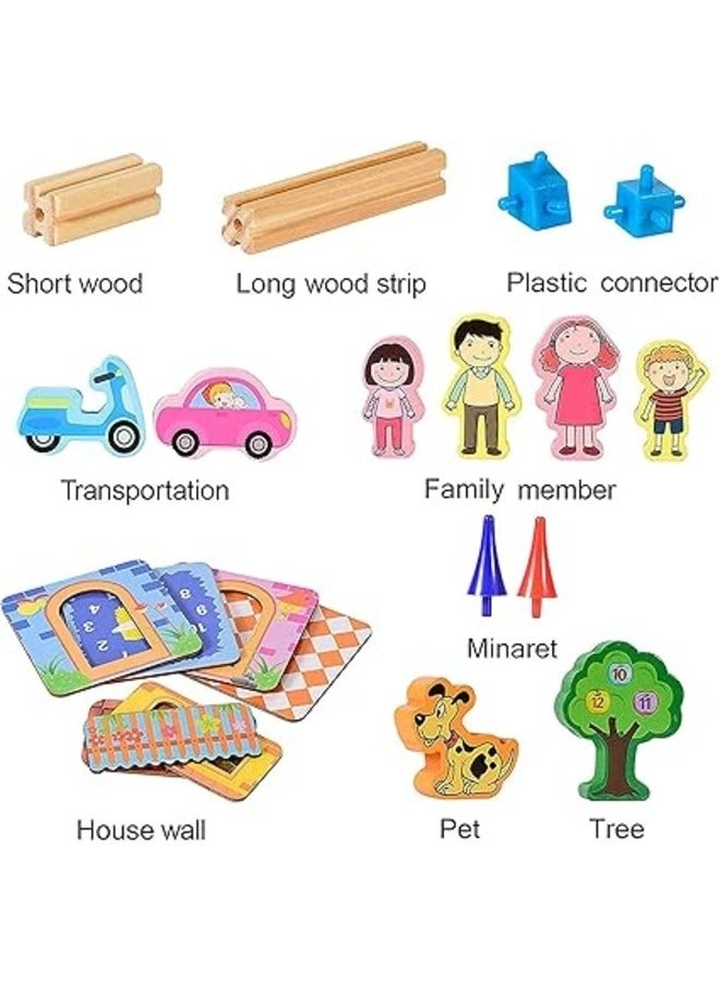 Wooden Construction Bricks - 268pcs