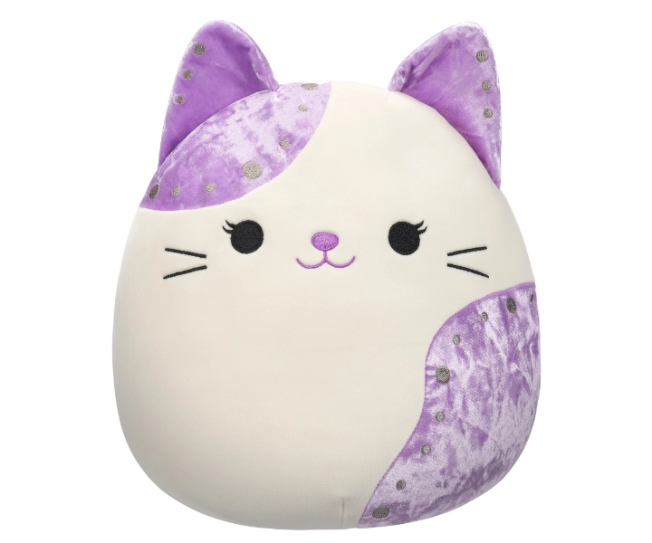 Squishmallows White Velvet Cat - Purple Ears 12 Inch