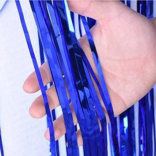 Foil Fringe Curtain - 1 Anniversary Birthday Graduation Wedding