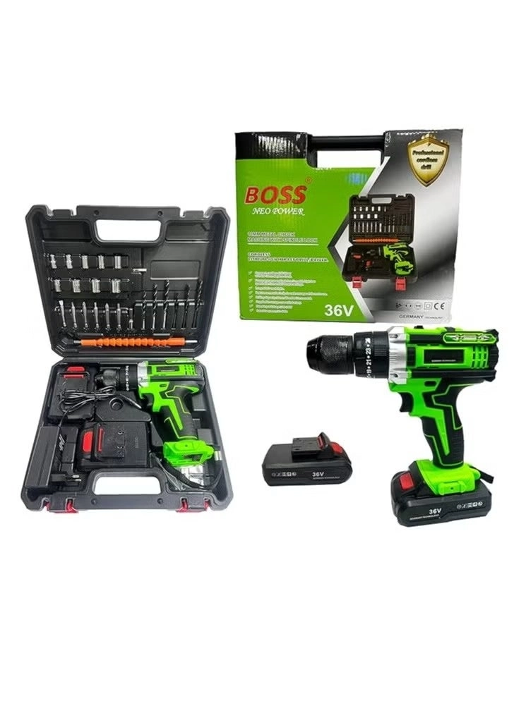 BOSS NEO POWER Cordless Impact & Hammer Drill - 36V 2 Lithium-Ion Batteries
