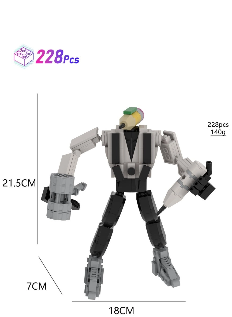 Skibidi Toilet Man Toy - Robots 228pcs