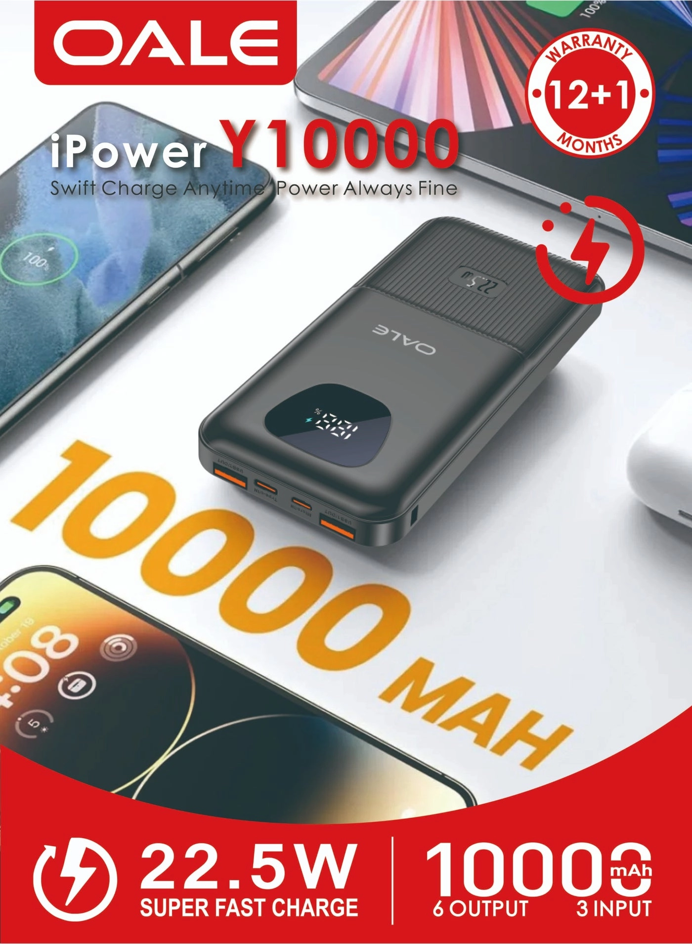 iPower Y10000 - 10000mAh 22.5W Fast Charging