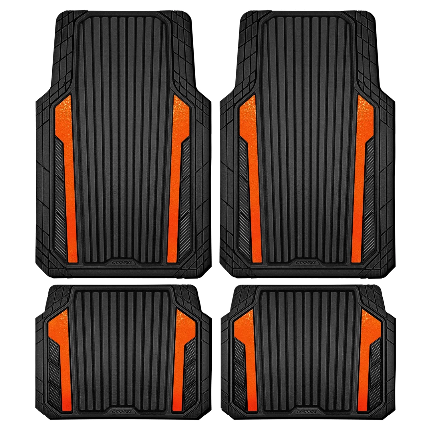 Heavy Duty Rubber Car Mats - All Weather Anodized Universal Fit