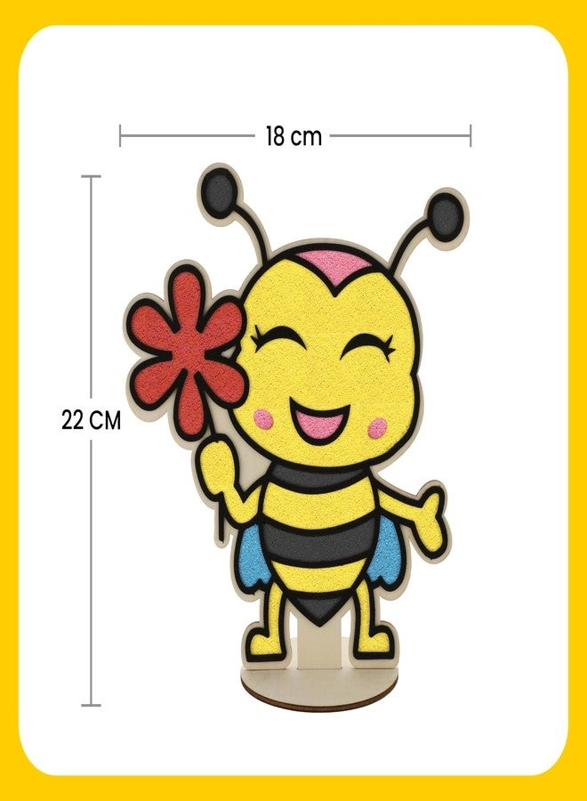 Wooden Honey Bee Board - DIY Foam Clay Art Kit 8 Colors Air Dry Clay