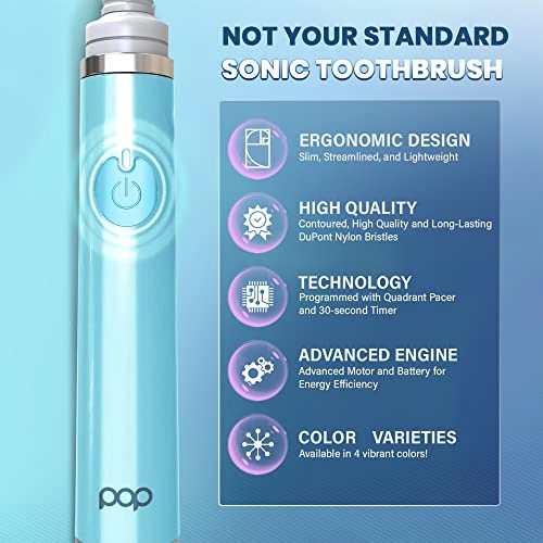 USB Rechargeable Toothbrush - Hawaiian Blue 40,000 Strokes/Min