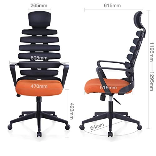 Desk Chair - PU Leather Brown High Back