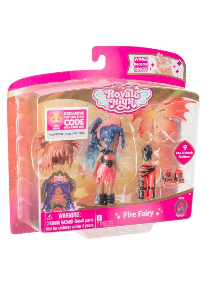 Fire Fairy Doll Figure - 3-Inches Core Deluxe Ages 5+