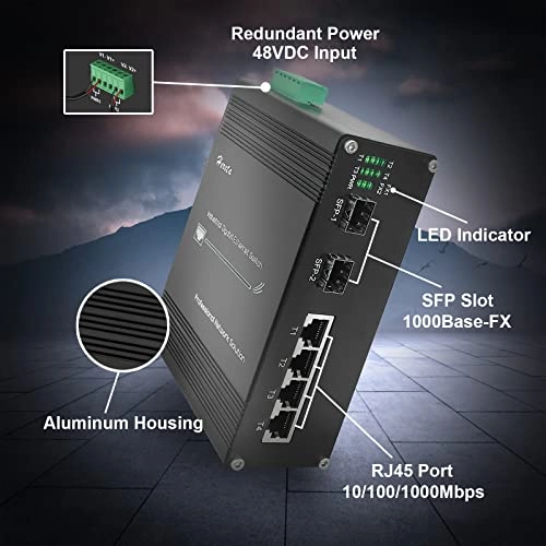 4 RJ45 PoE +2 SFP Port Switch 6-Ports