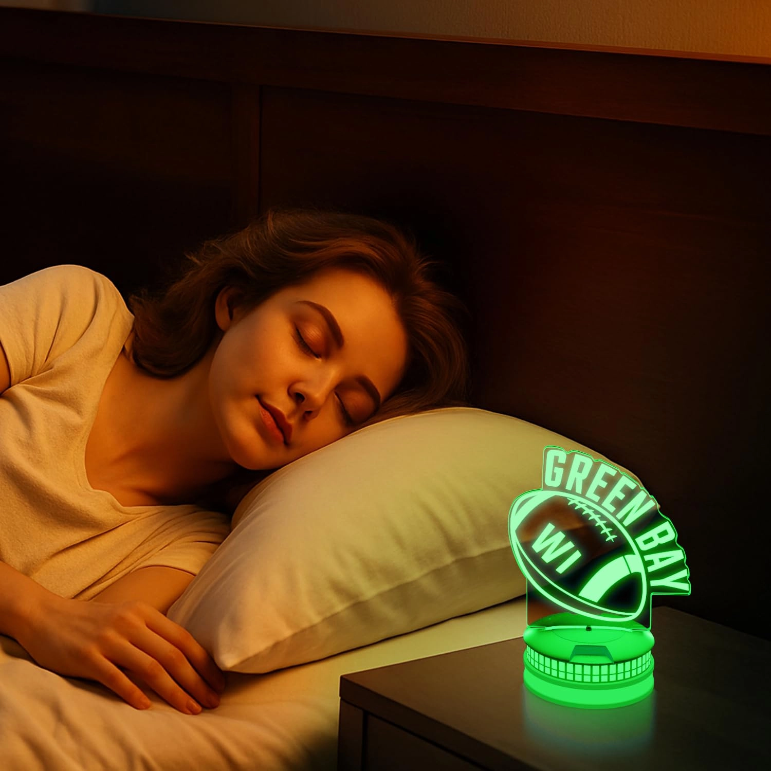 3D Football Green Bay Night Light - USB Green Bay Multicoloured#2