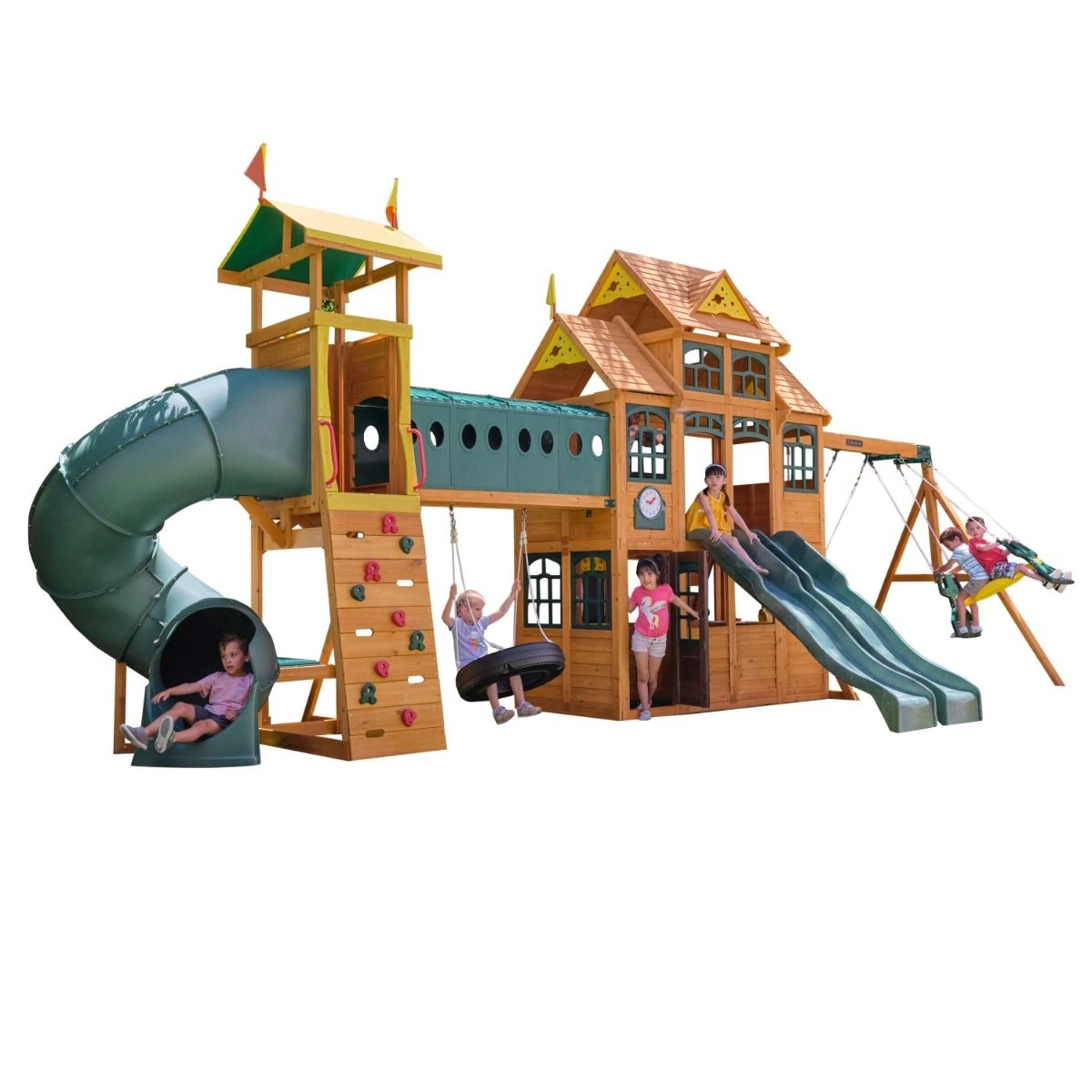 KidKraft Bear Cave Lodge - Wooden Swing Set