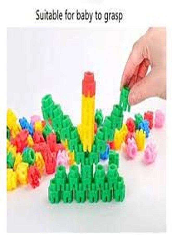 Plastic Hexagon Shape Building Blocks - 100 pcs