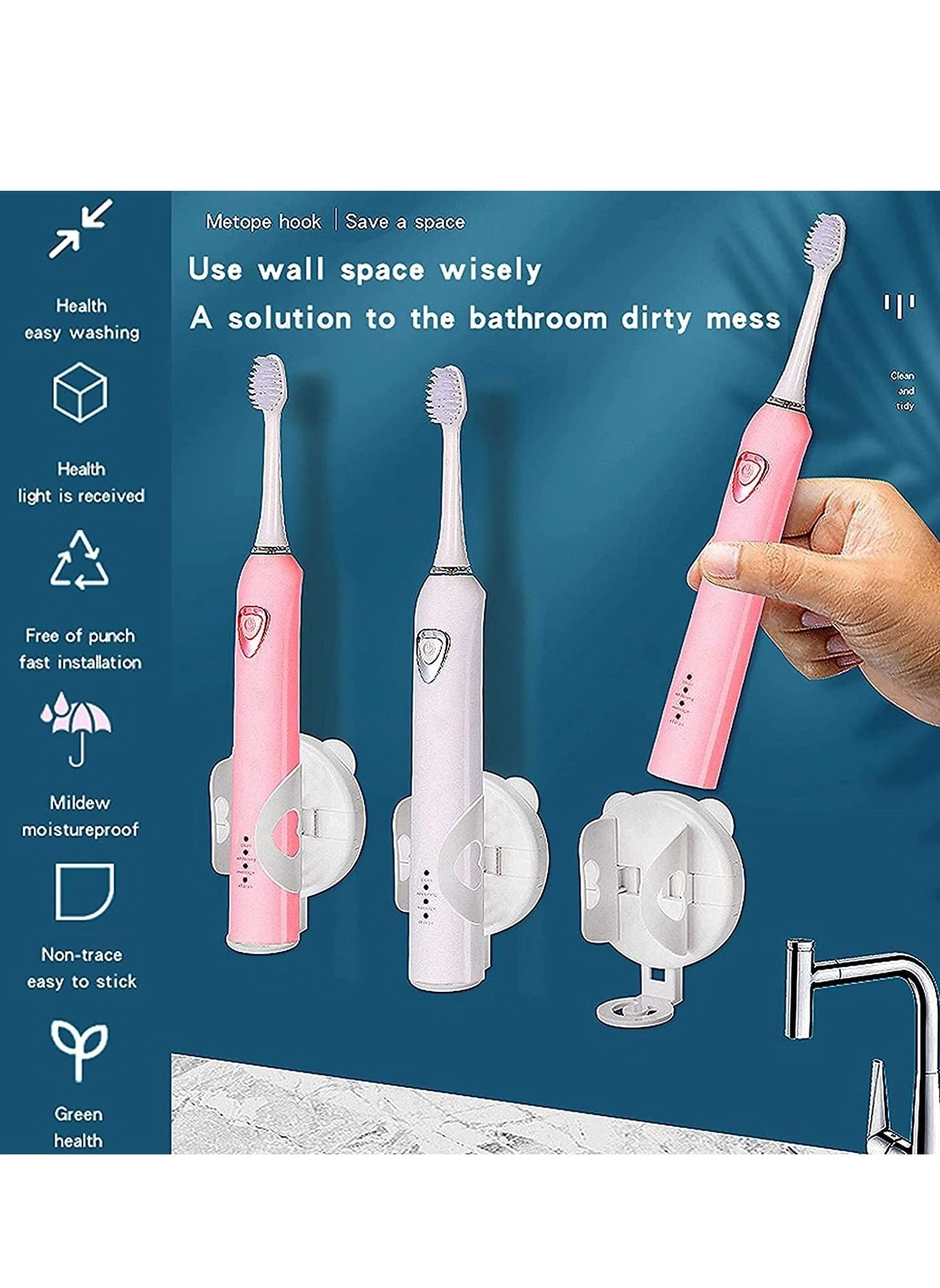 Wall Mount Toothbrush Holder