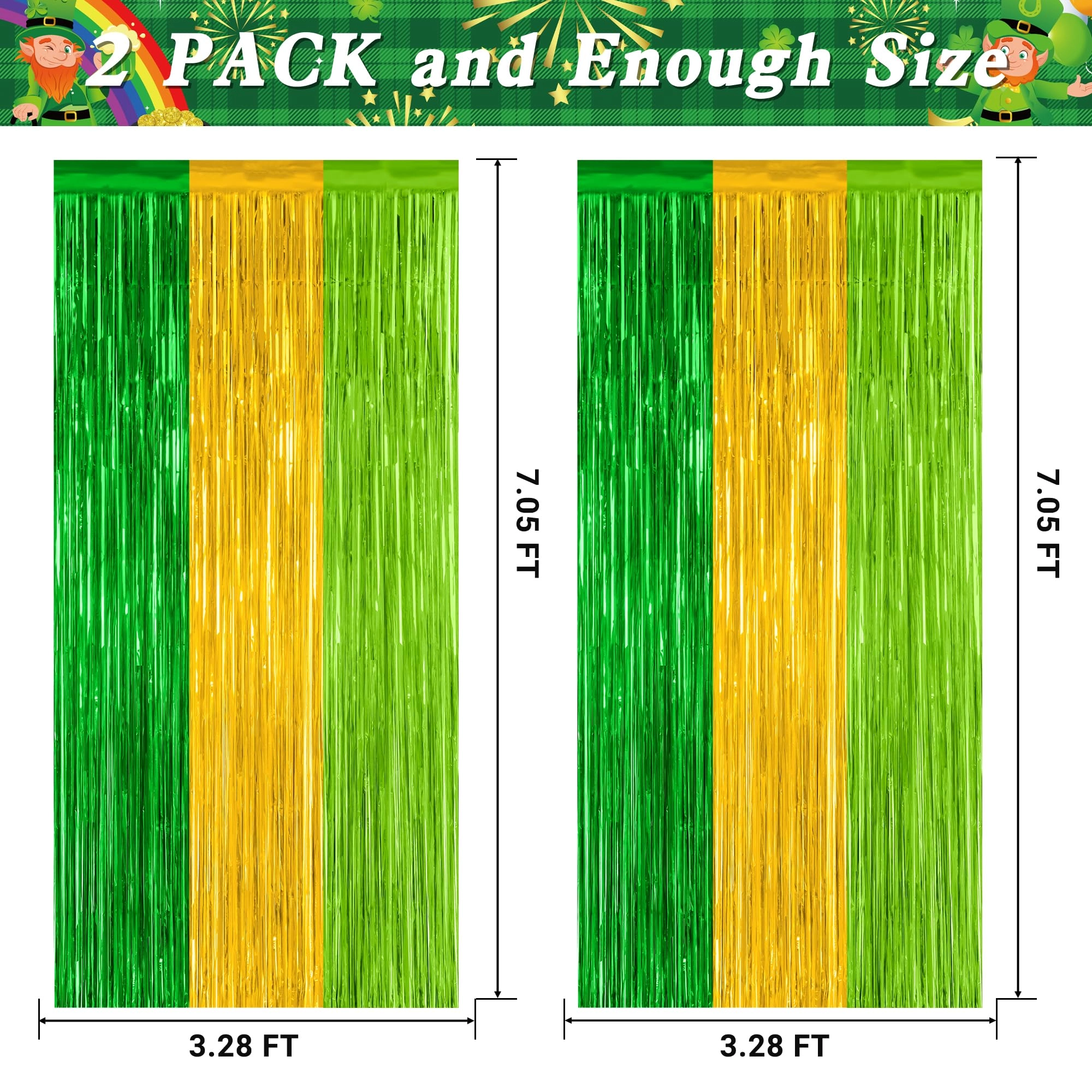 FoilCurtain-Goldgreen - 2 Pack St Patrick