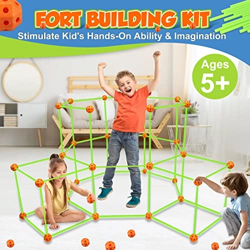 Fort Building Kit - 100 Pcs Glow-in-the-Dark