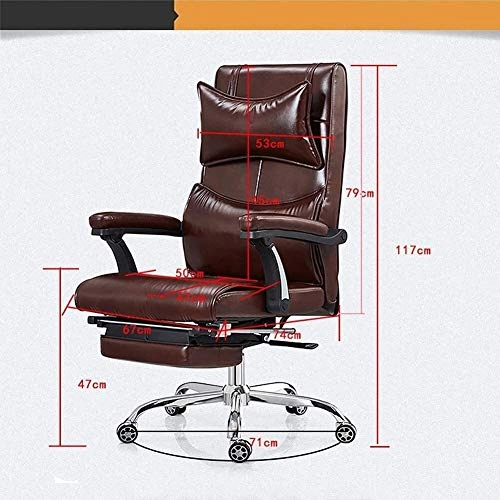 Desk Chair - PU Leather Brown High Back