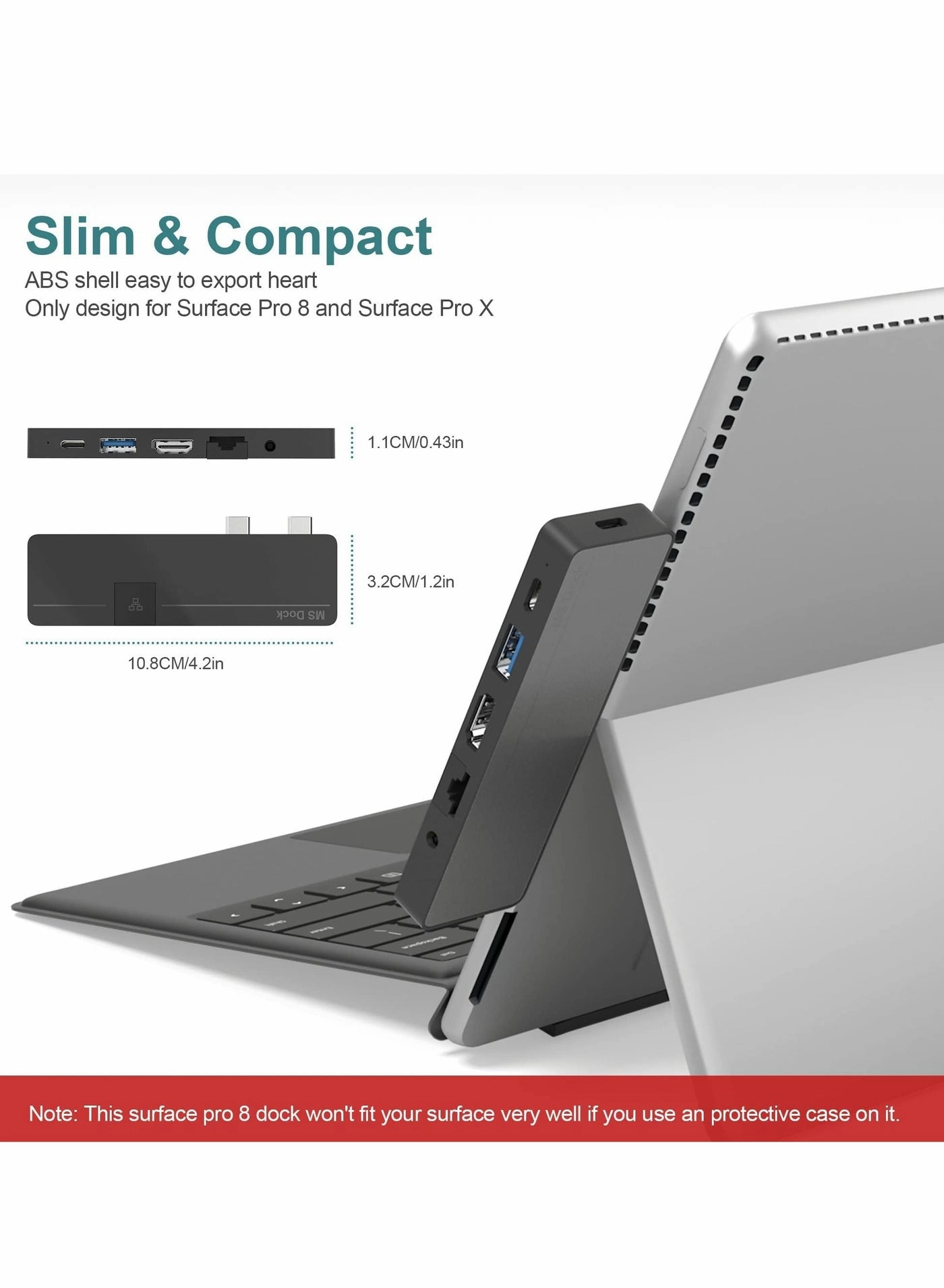 Surface Pro 8 Hub Docking Station - USB-C Thunerbolt 4 Surface Pro 8 & Surface Pro X