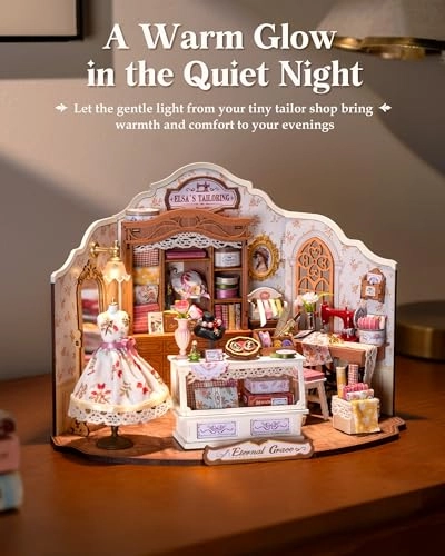 DIY Miniature Dollhouse Kit - Elsa's Tailoring