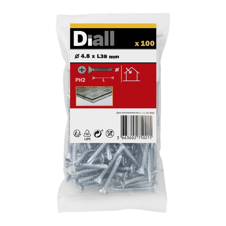 Diall Self Drilling Screw - 38 mm 4.8 mm