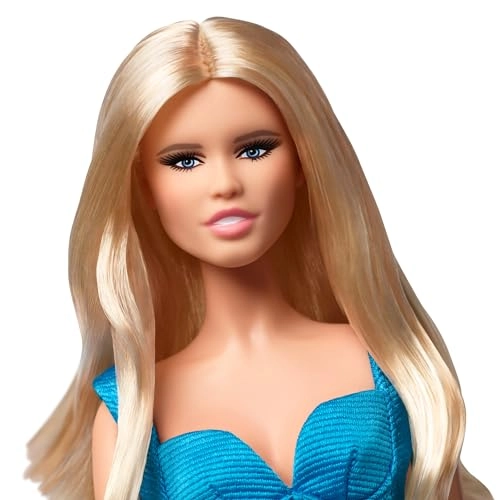 Claudia Schiffer Barbie in Versace - Limited Edition Sky Blue Robe Pleated Chiffon Skirt