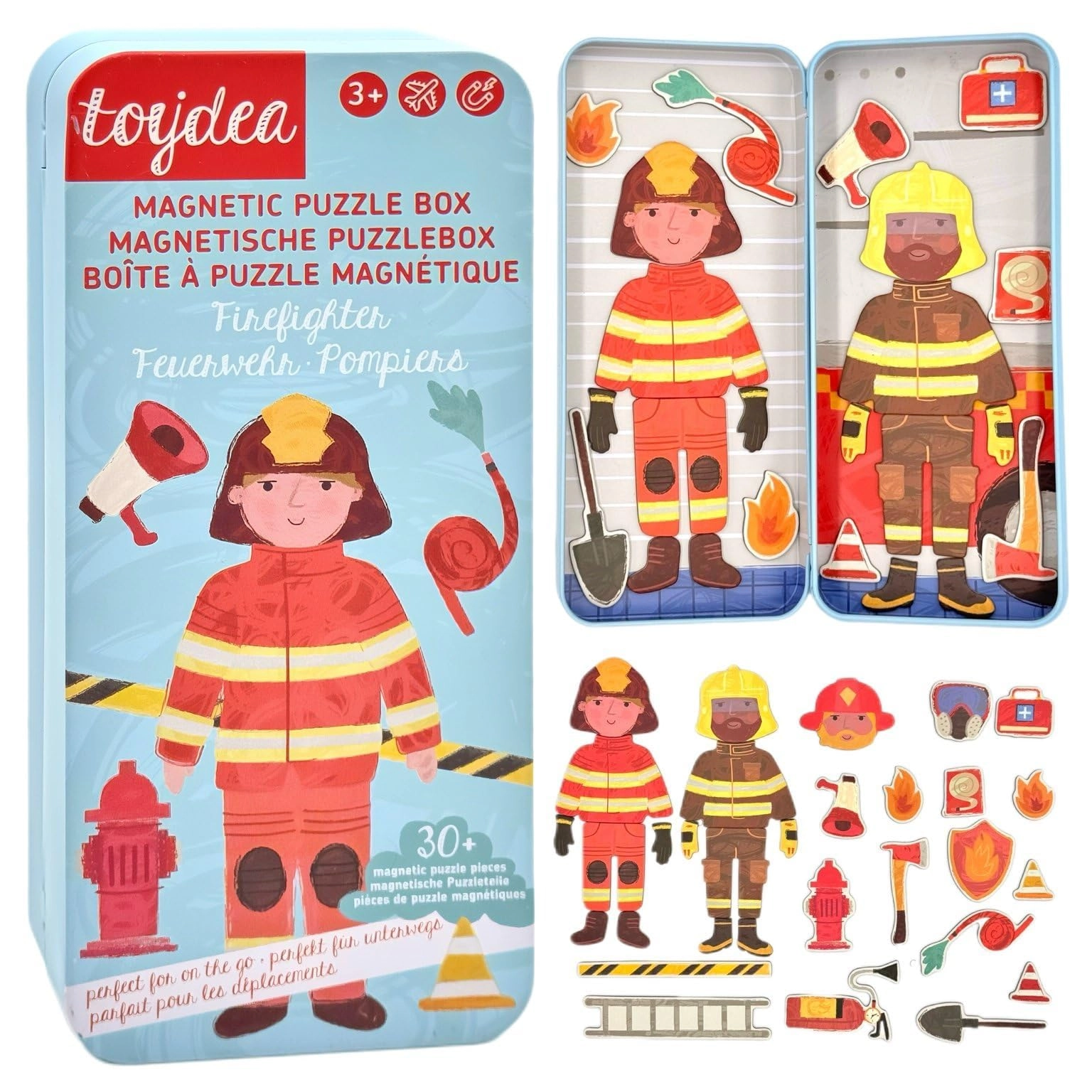 toydea Magnetic Game Puzzle Box Fireman - 3 years+ 30 pieces