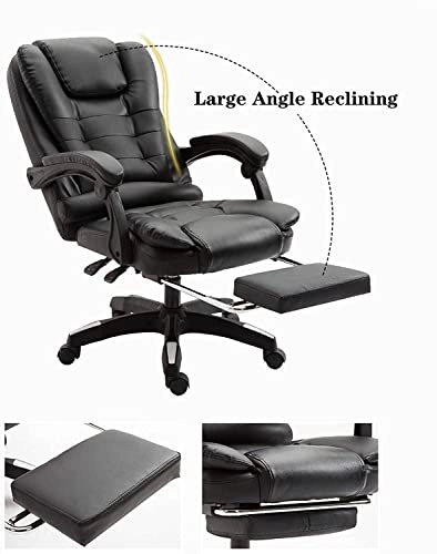 Desk Chair - PU Leather Brown High Back