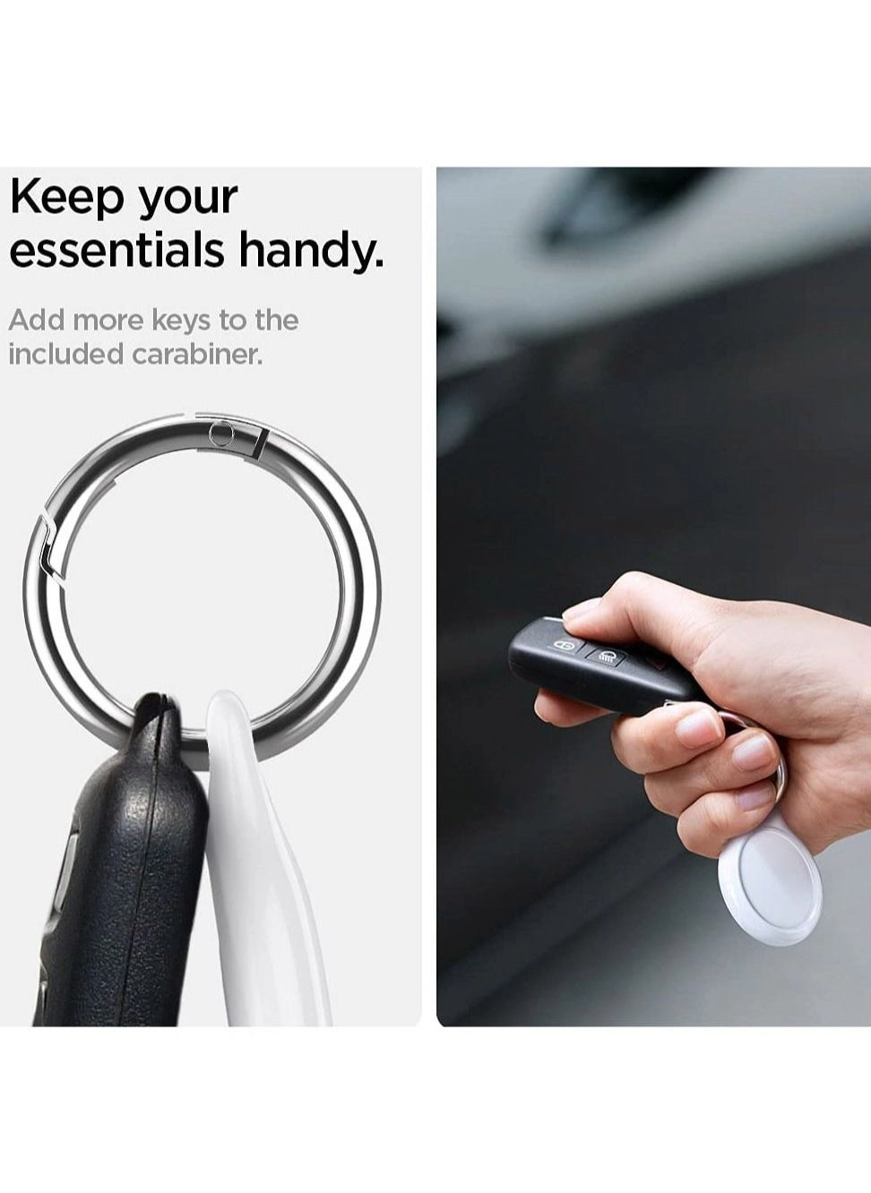 Ultra Hybrid - AirTag compatible White Carabiner