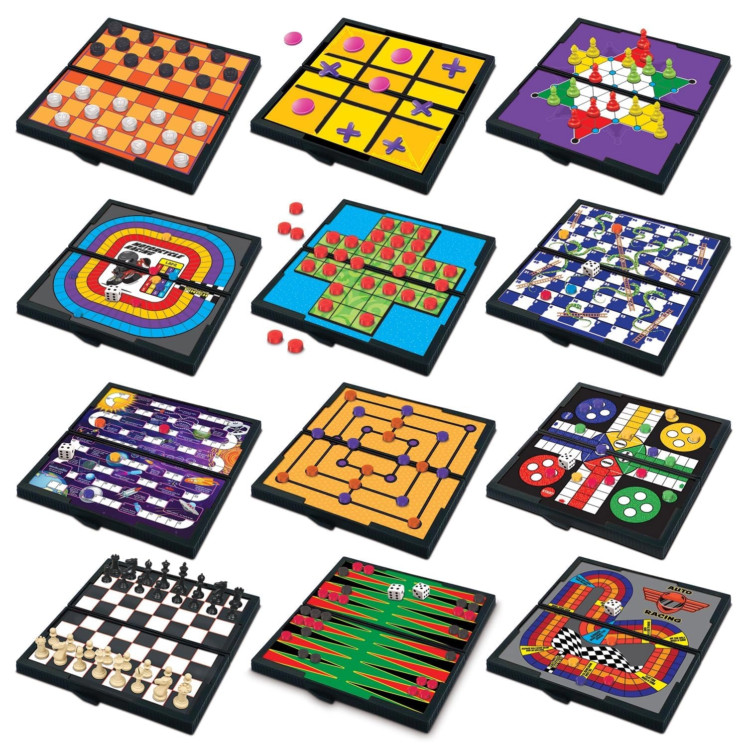 Gamie Magnetic Board Game Set - 6+ 12 pieces