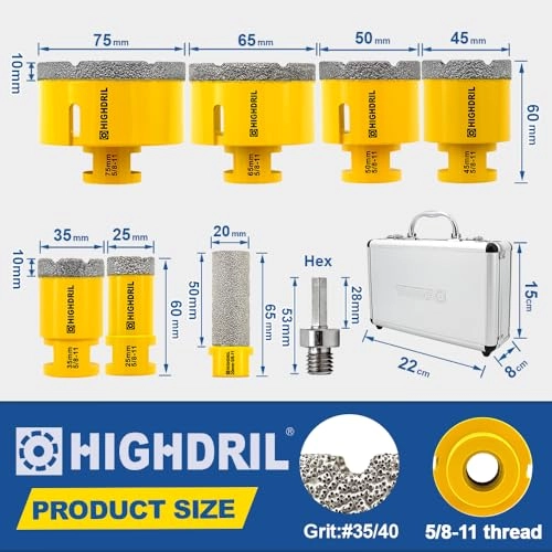 Diamond Drill Bits Kit - 8 pcs