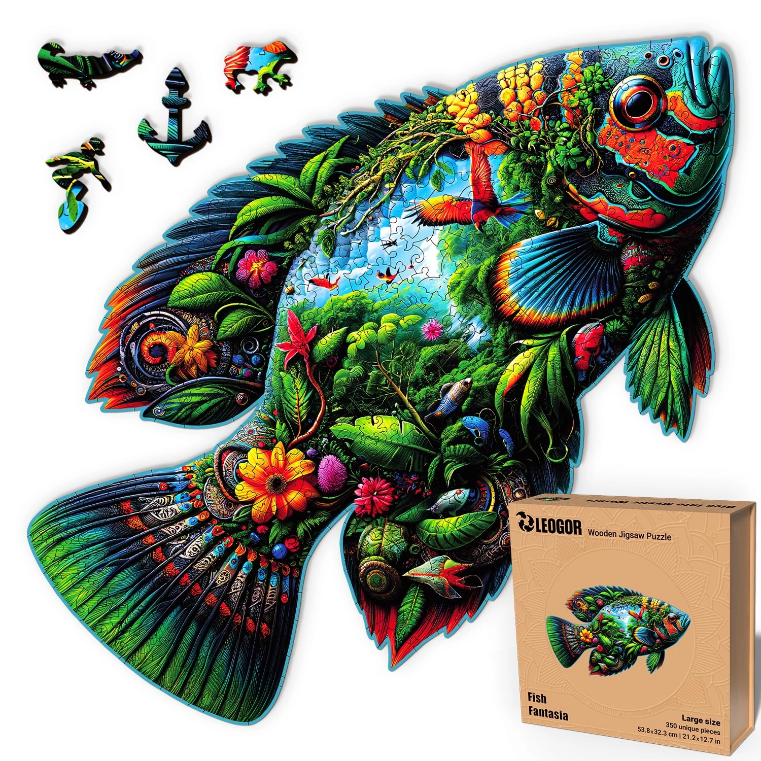 LEOGOR Fish Fantasia Wooden Puzzle - 350 pcs