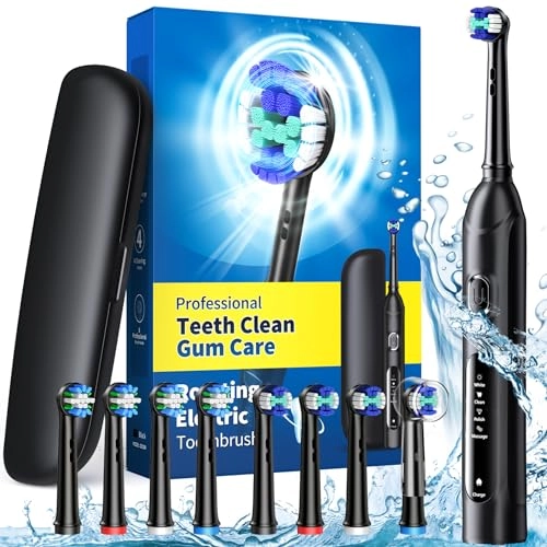 Rotating Electric Toothbrush - 8 Brush Heads 4 Modes 25-Day Battery Life