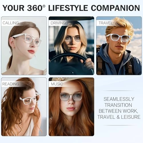 Smart Glasses - Auto Power On/Off Bluetooth UV400/Blue Light Protection
