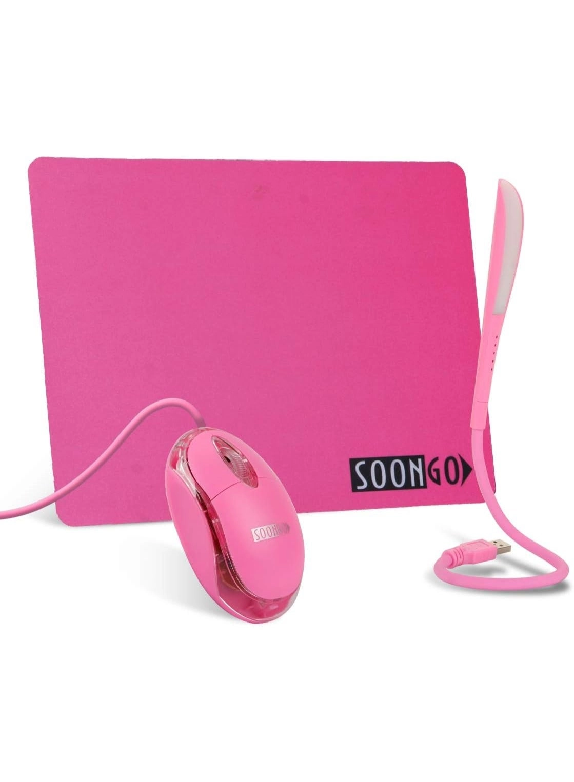 Mini Mouse Pad + Kids Mouse + USB LED Light