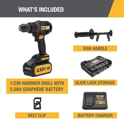 DX13B - 18V Cordless Hammer Drill + GXB5 - 18V 5Ah Graphene Battery + DXC15 - 15A Charger