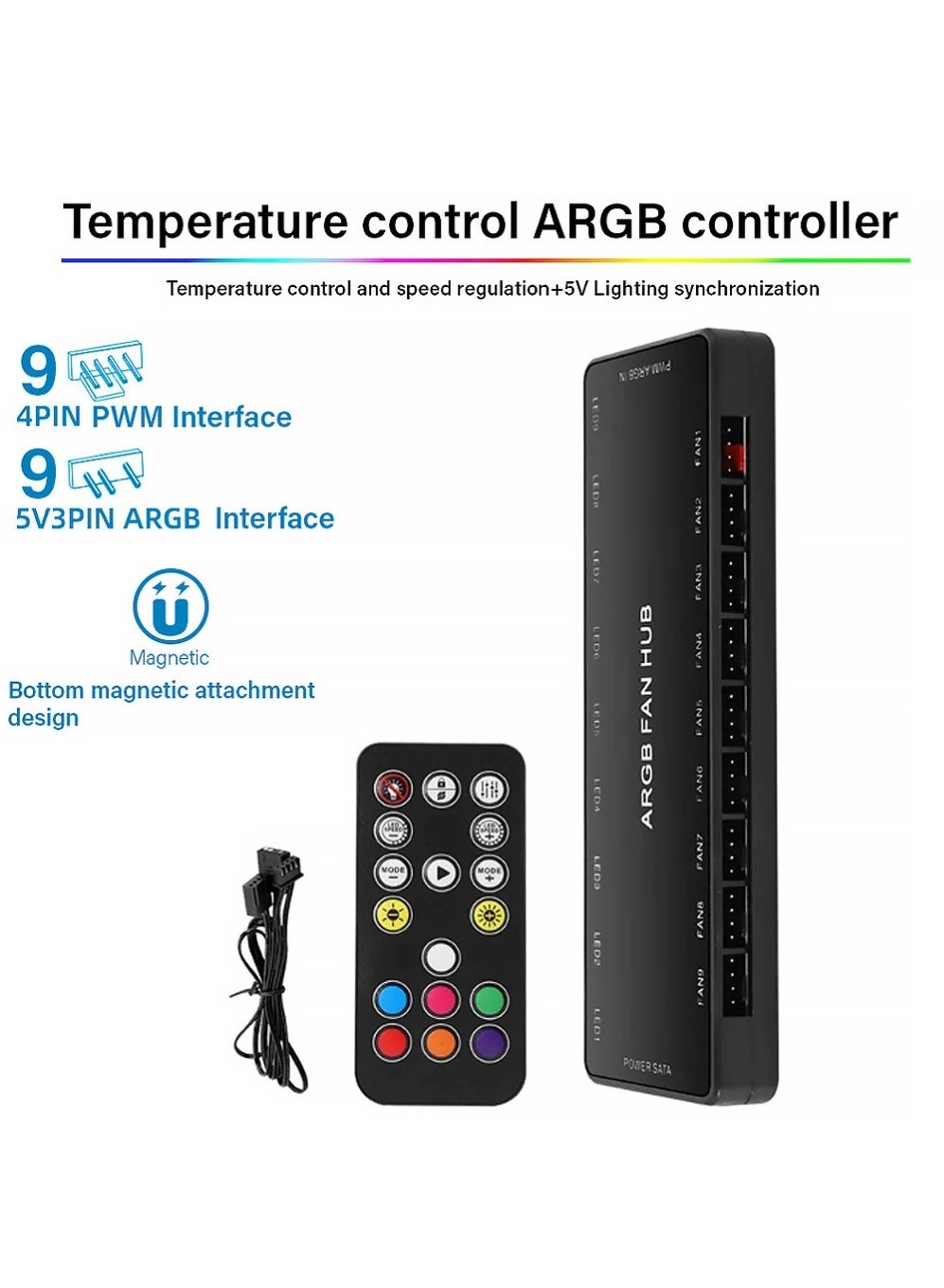 ARGB Fan HUB Controller - 9 fans