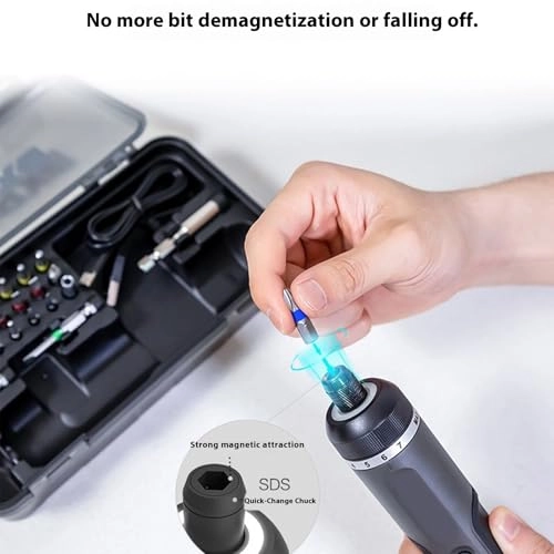 Cordless Electric Screwdriver - 7 Speed LED Work Light