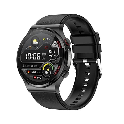 Blood Glucose Sugar Smart Watch - 1.32 inch Black