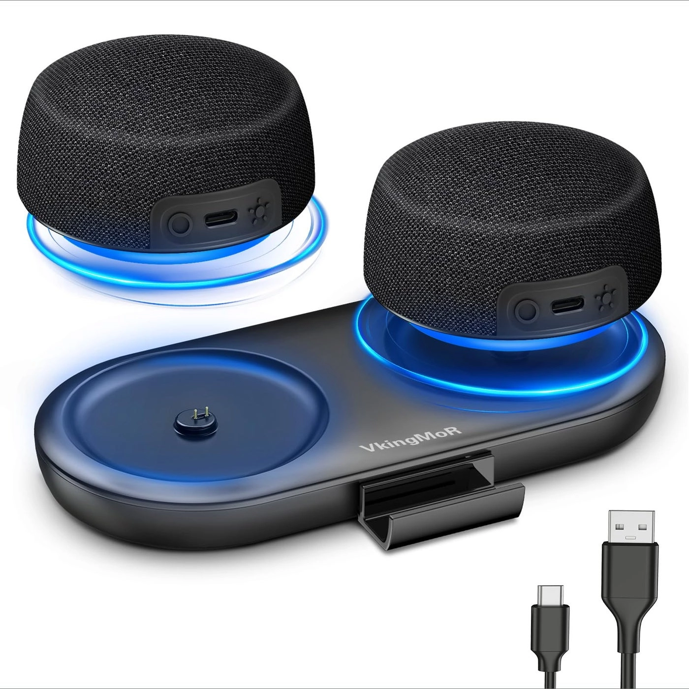 VkingMoR Bluetooth Speaker Set - TWS Stereo Bluetooth 5.4 10H Playtime