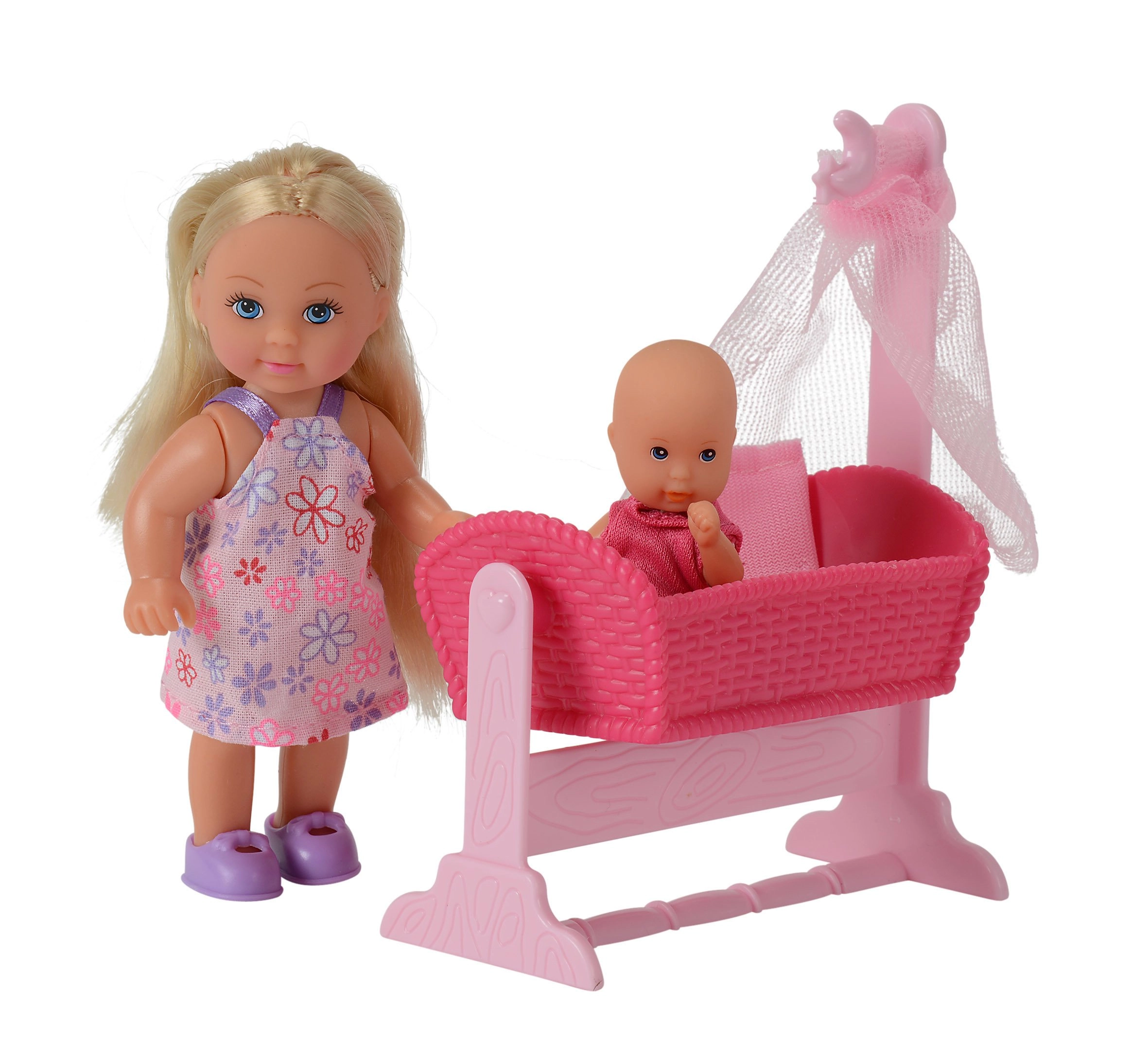 Simba Evi Love Doll Cradle - 12cm doll 7cm baby 12 accessories Ages 3+