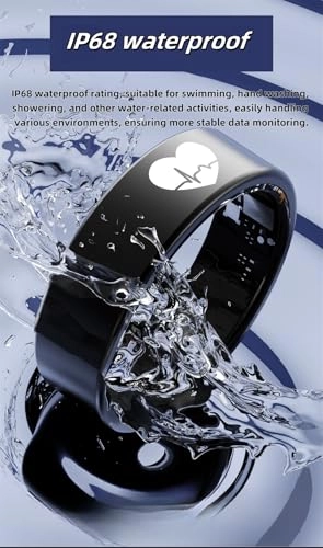 Smart Health Ring - Size 9 Black 7 Day Battery