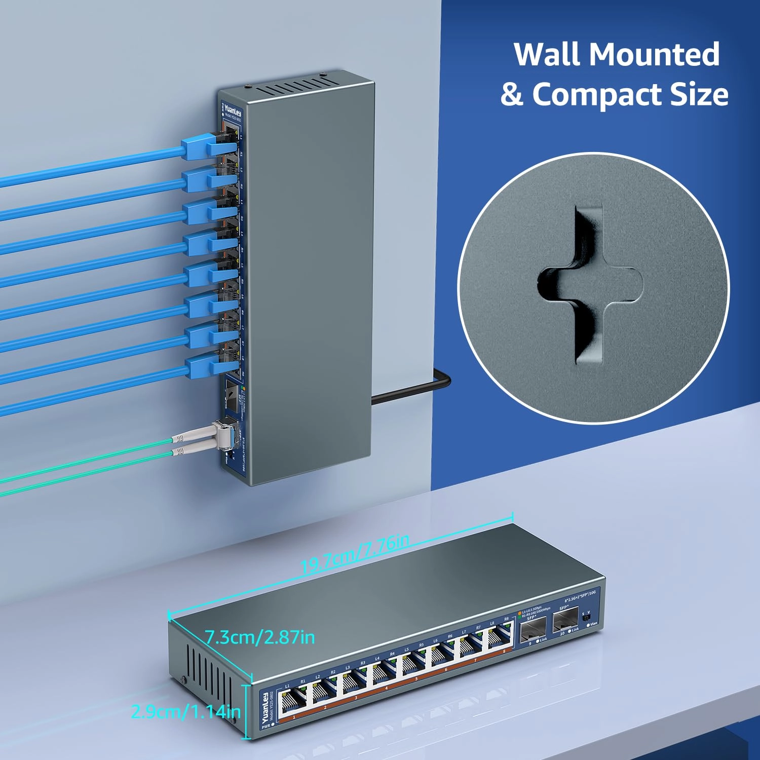 8x2.5G +2x10G SFP+(Unmanaged) 10-Ports