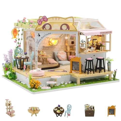 Dollhouse Miniature - Cat Cafe Garden
