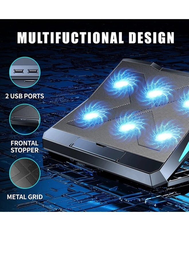 Laptop Cooling Pad - USB Powered Black/Blue