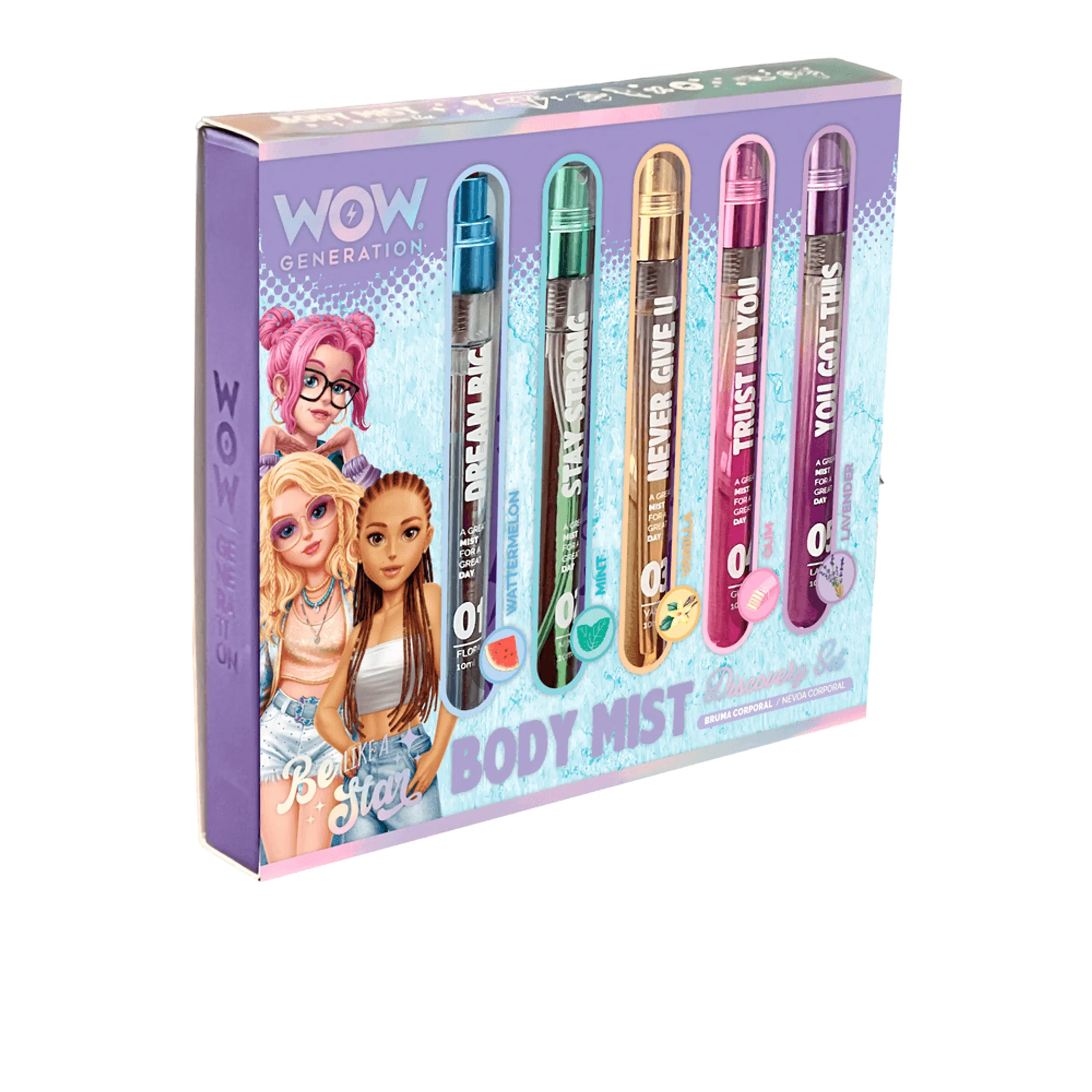 WOW Generation Body Mists Discovery Set - Watermelon Mint Vanilla Bubble-gum Lavender