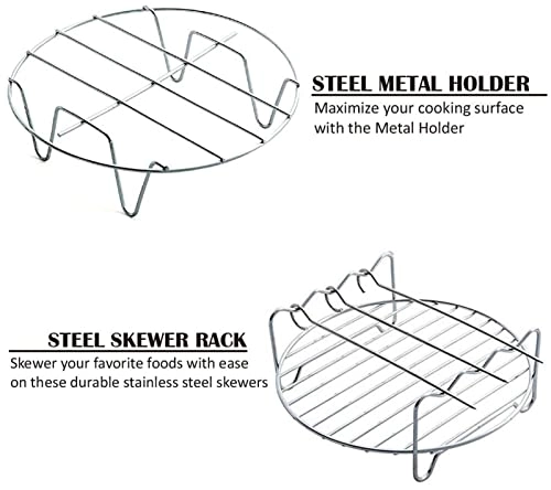 BBQ Needle - 5-piece stainless steel + Grilled Rack + Steamer + Fry Pan + Rotary Cage