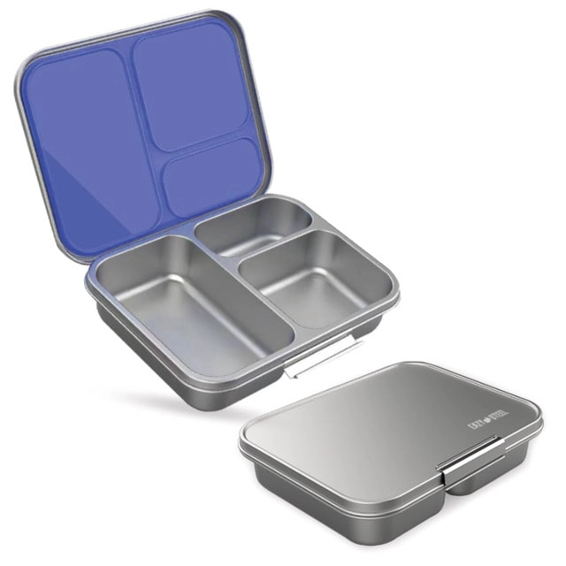3 Compartment Bento Steel Lunch Box - 1750ml + Stainless Steel Water Bottle - 530ml