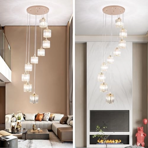 Crystal Cascading Chandelier - 302 cm to 102 cm
