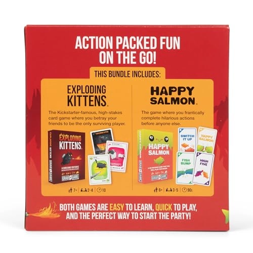 Exploding Kittens - 42 cards + Happy Salmon - 72 cards