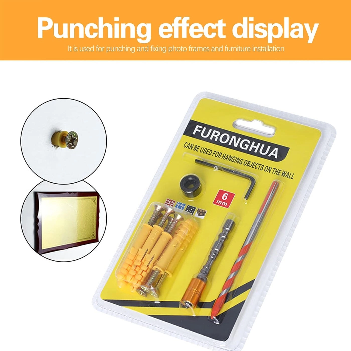 Self Tapping Screws + Triangle Drill Bit - 101mm + Limit Ring + Allen Wrench + Bit + Expansion Bolt - 39.5mm