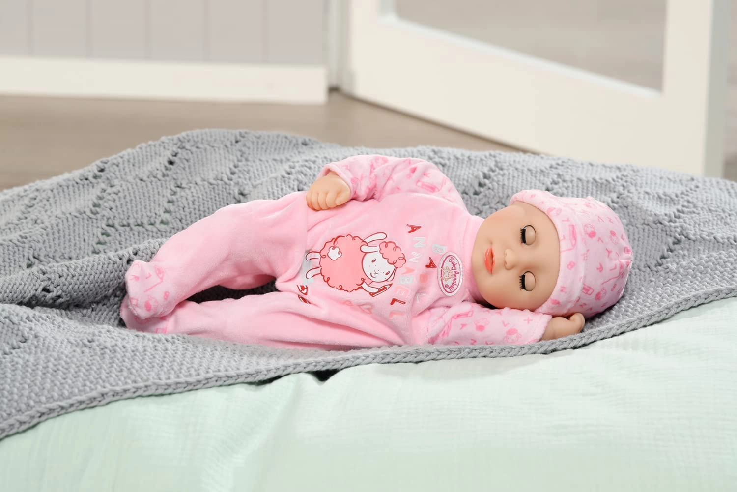 Annabell Baby Doll - 14 inch Soft-Bodied Eyes Open & Close Blue Eyes Pink Outfit Ages 1+