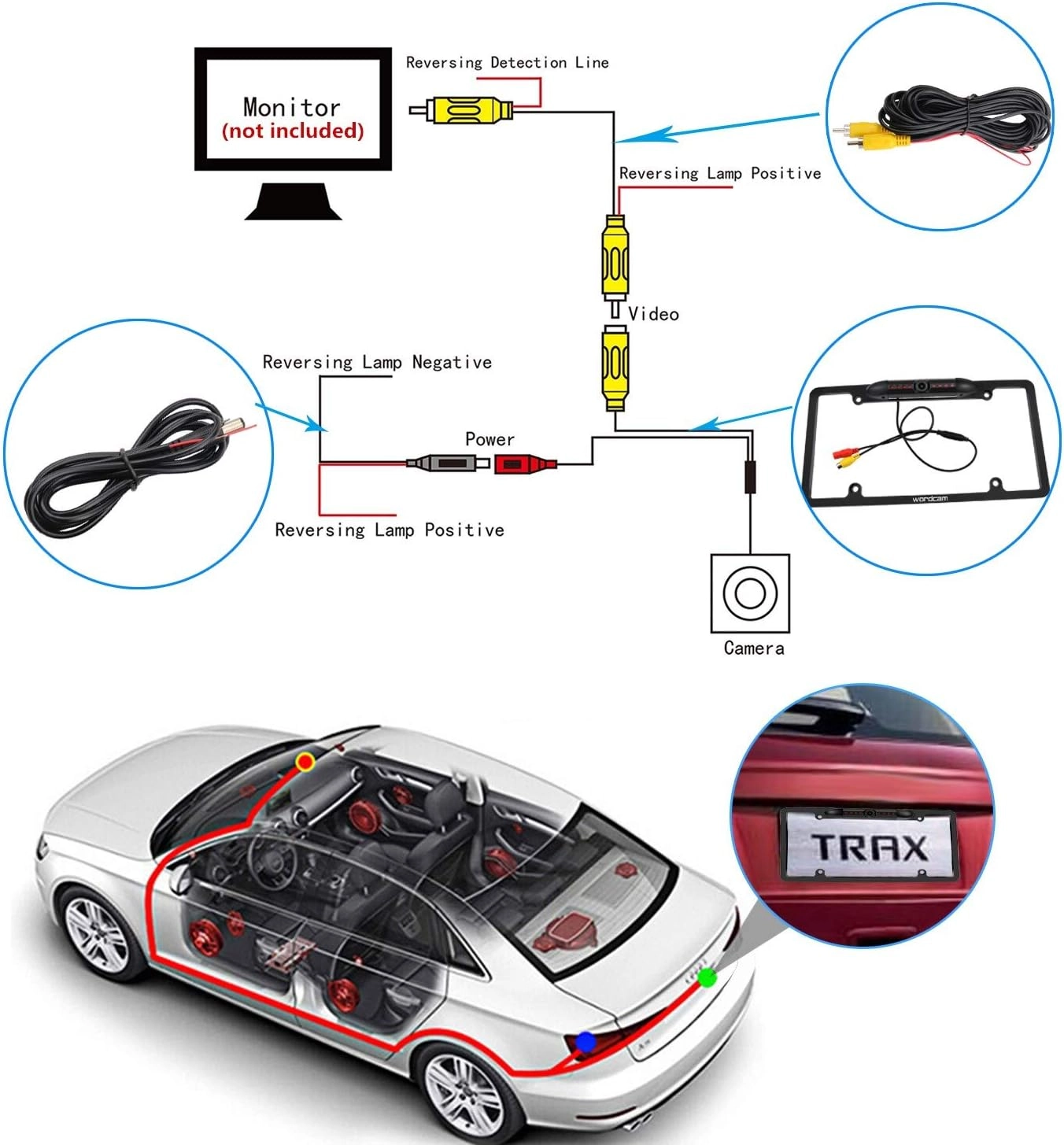 License Plate Frame Rear View Backup Camera - Night vision